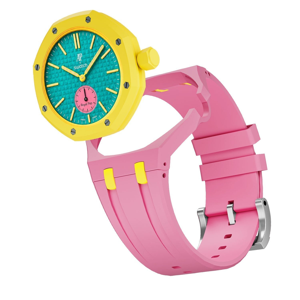 Oak Pop Exklusives rosa und gelbes Silikonarmband