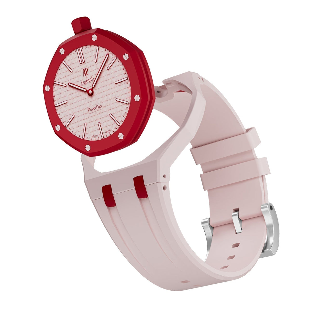 Cinturino in silicone rosa e rosso esclusivo Oak Pop