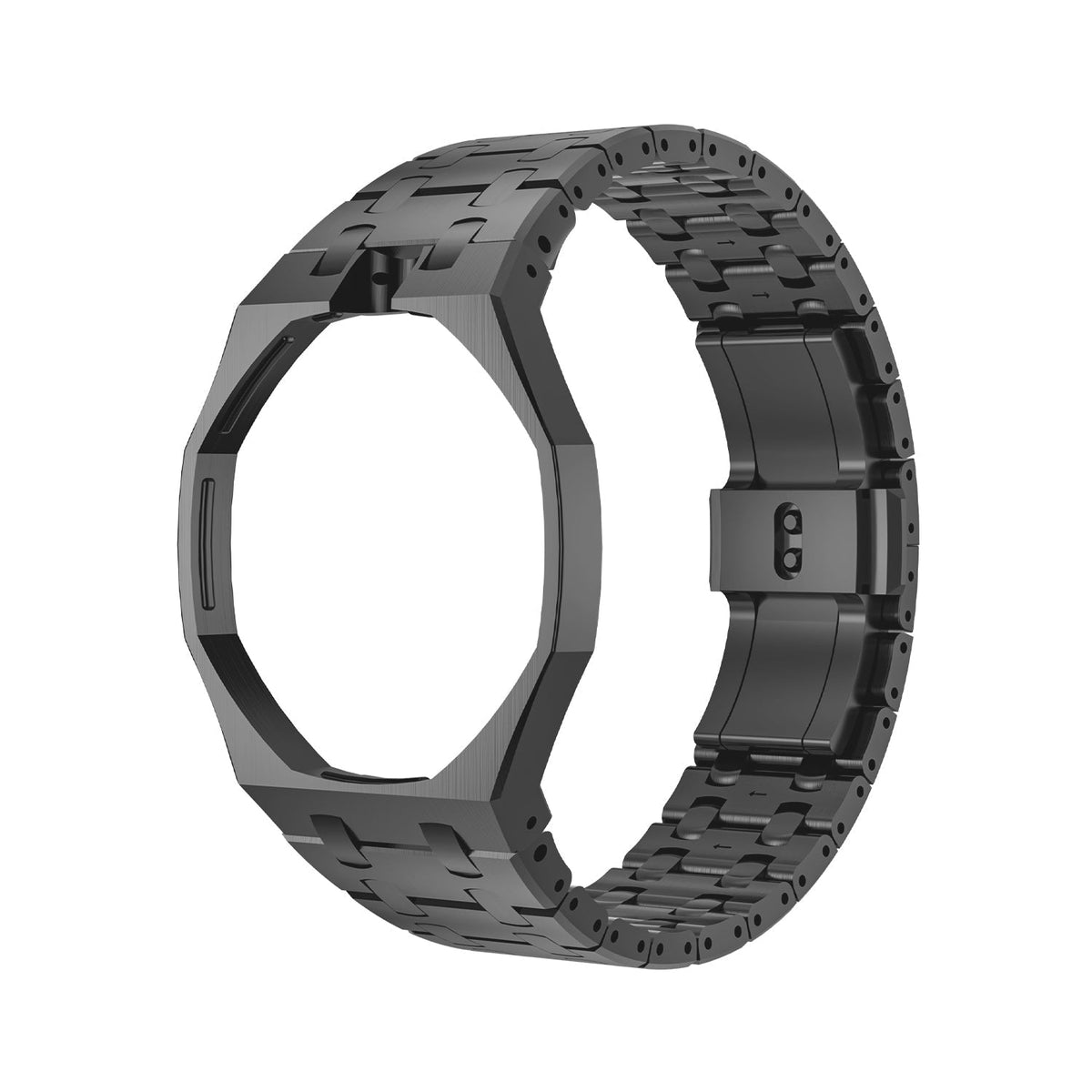 로열 오크 팝 블랙 스틸 케이스 & 실리콘 스트랩