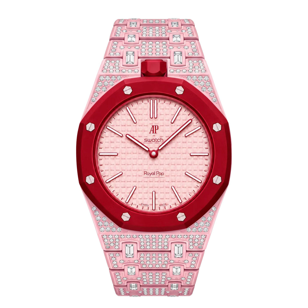 Royal Oak Pop Exclusif Boîtier en Biocéramique & Bracelet en Biocéramique Entièrement Diamanté