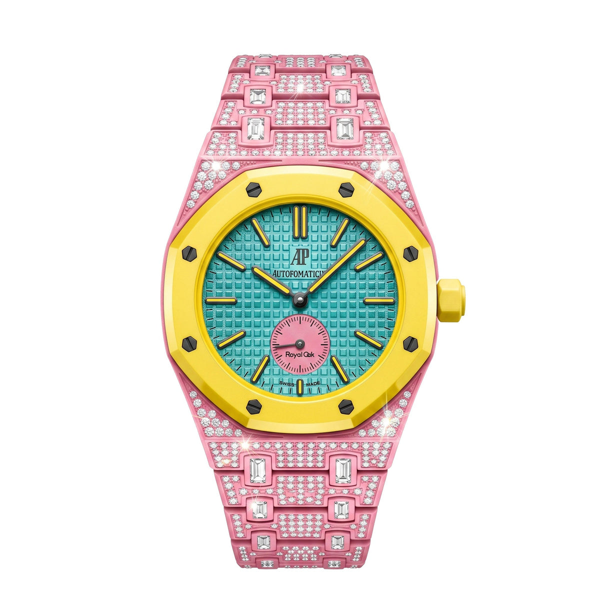 Royal Oak Pop Exclusif Boîtier en Biocéramique & Bracelet en Biocéramique Entièrement Diamanté