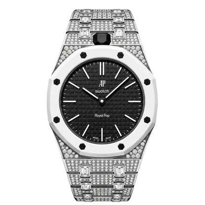 Royal Oak Pop Exclusif Boîtier en Biocéramique & Bracelet en Biocéramique Entièrement Diamanté