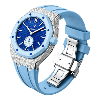 Royal Oak Pop Exklusiv-Stahlgehäuse mit Diamanten (Moissanit) & Silikonarmband