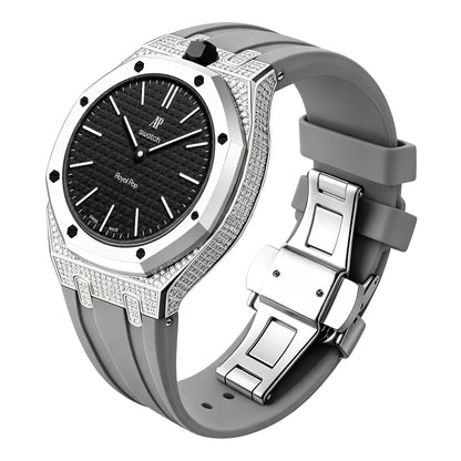 Royal Oak Pop Exklusiv-Stahlgehäuse mit Diamanten (Moissanit) & Silikonarmband