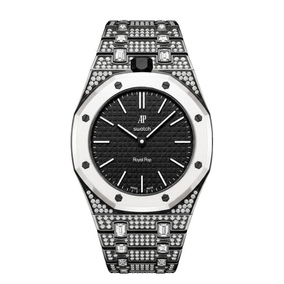 Royal Oak Pop Exclusif Boîtier en Biocéramique & Bracelet en Biocéramique Entièrement Diamanté