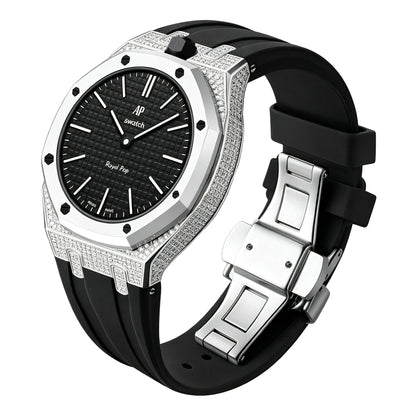 Royal Oak Pop Exklusiv-Stahlgehäuse mit Diamanten (Moissanit) & Silikonarmband
