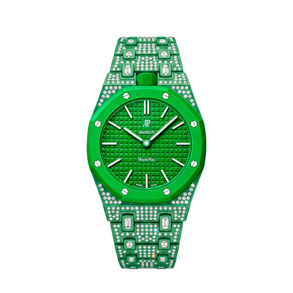 Royal Oak Pop Exclusif Boîtier en Biocéramique & Bracelet en Biocéramique Entièrement Diamanté