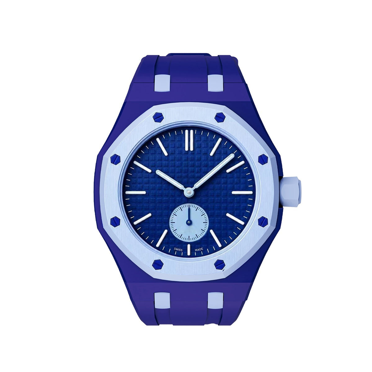 Bracelet en silicone bleu foncé et bleu clair exclusif Oak Pop
