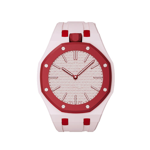 Oak Pop Exklusives rosa und rotes Silikonarmband
