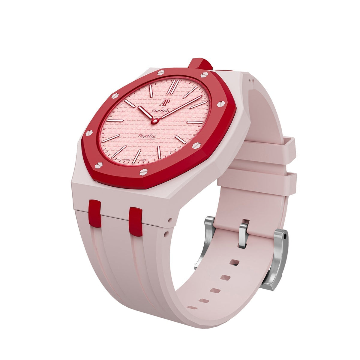 Oak Pop Exklusives rosa und rotes Silikonarmband
