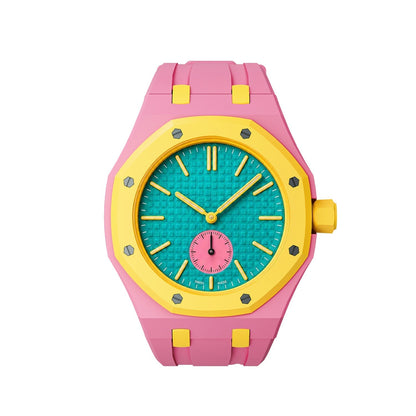 Oak Pop Exklusives rosa und gelbes Silikonarmband