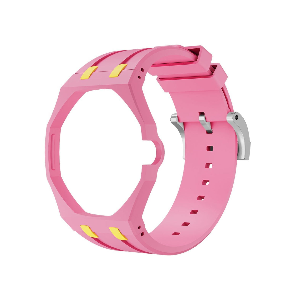 Oak Pop Exklusives rosa und gelbes Silikonarmband