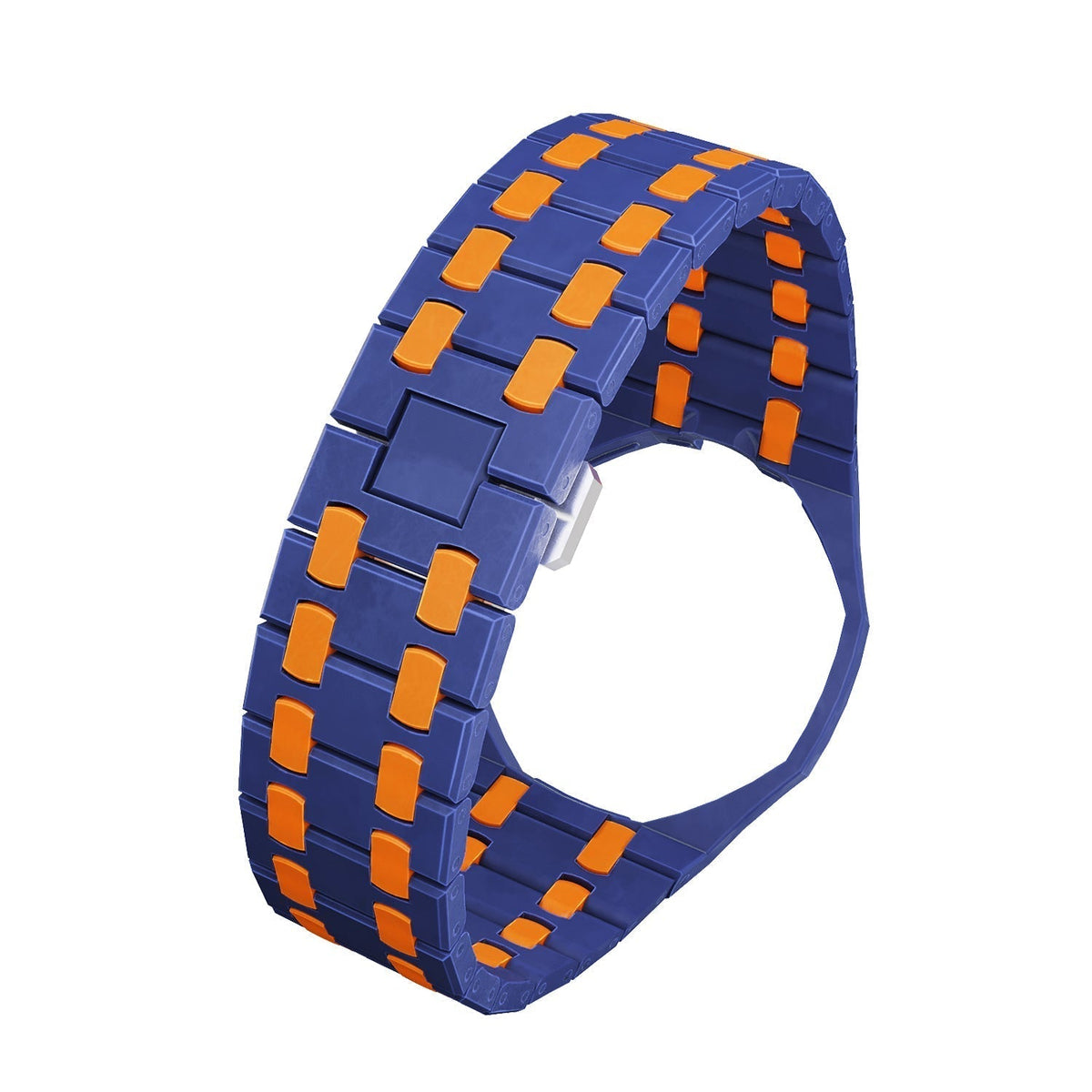 Cinturino in bioceramica Oak Pop Exclusive blu scuro e arancione