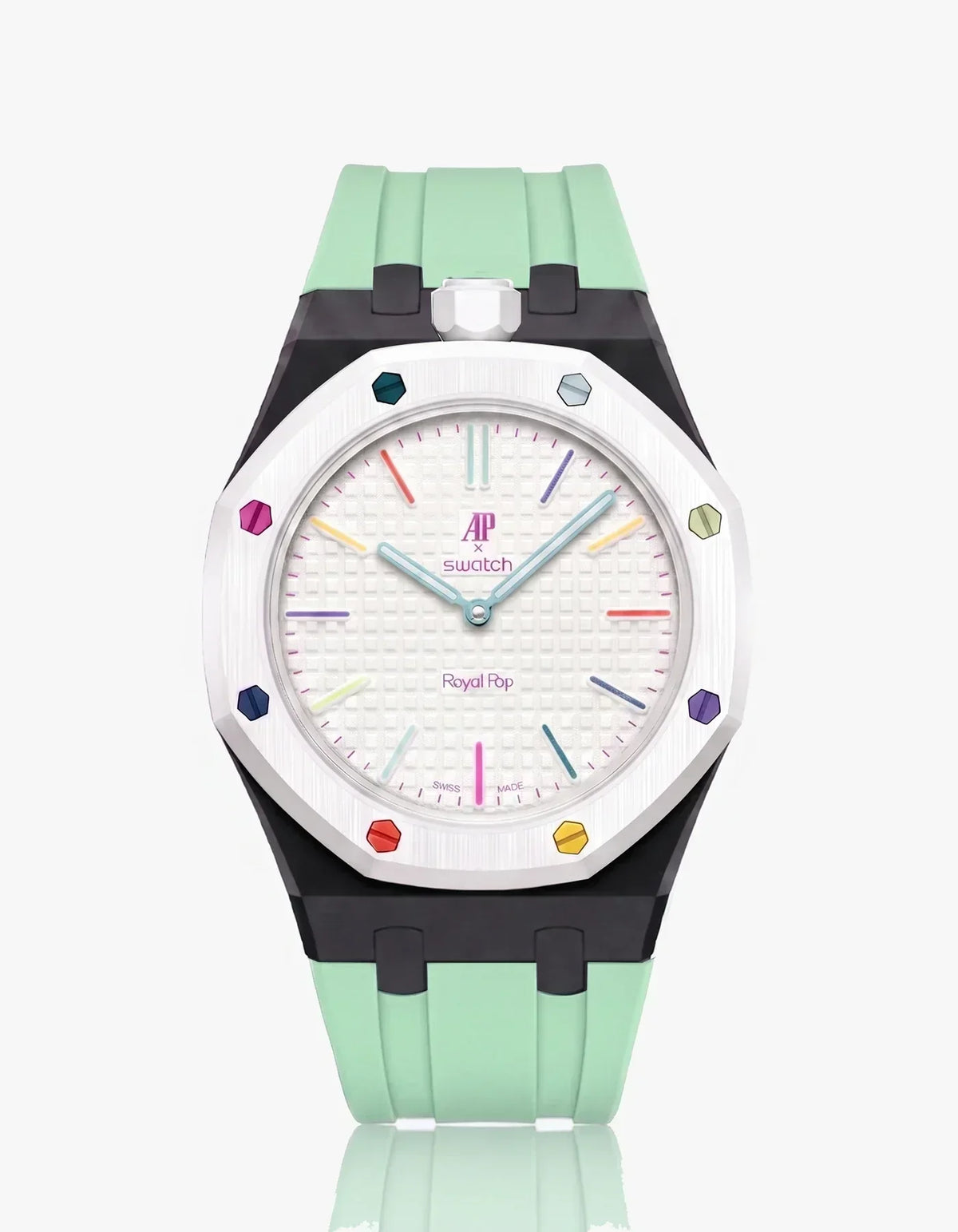Bracelet et boîtier en silicone Royal Pop Huit Blanc (Couleurs personnalisables)