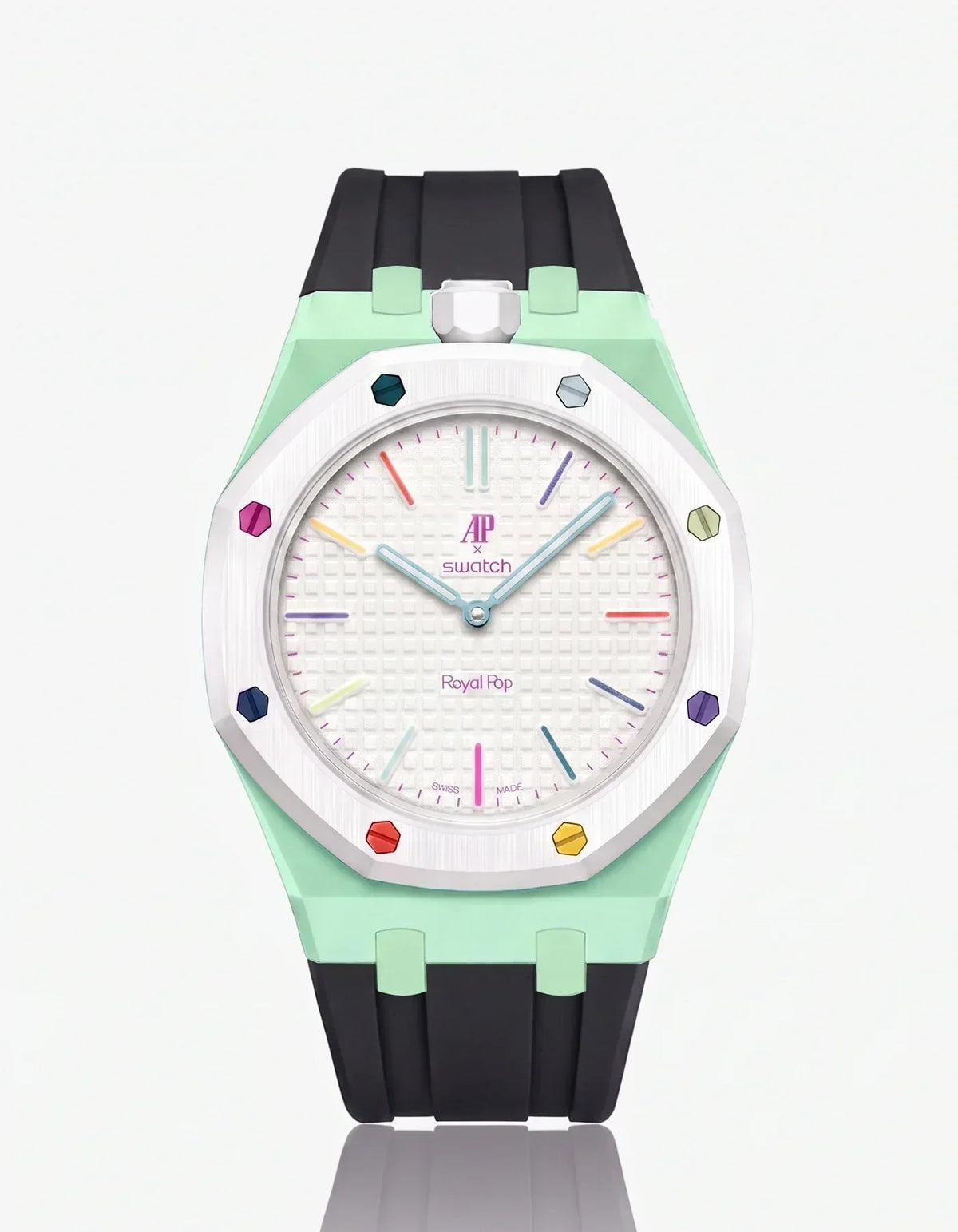 Bracelet et boîtier en silicone Royal Pop Huit Blanc (Couleurs personnalisables)