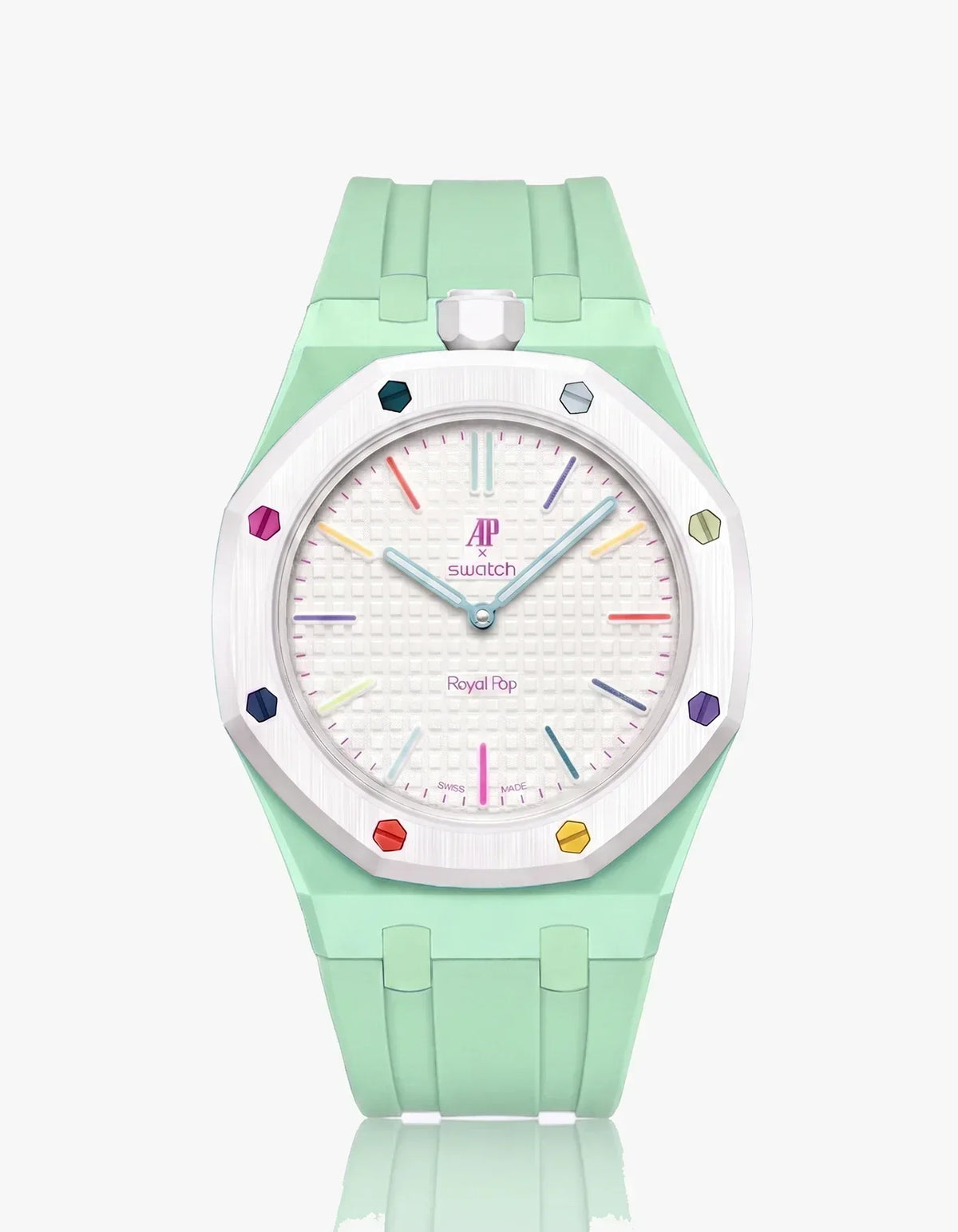 Bracelet et boîtier en silicone Royal Pop Huit Blanc (Couleurs personnalisables)