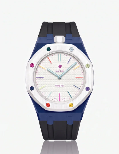 Bracelet et boîtier en silicone Royal Pop Huit Blanc (Couleurs personnalisables)