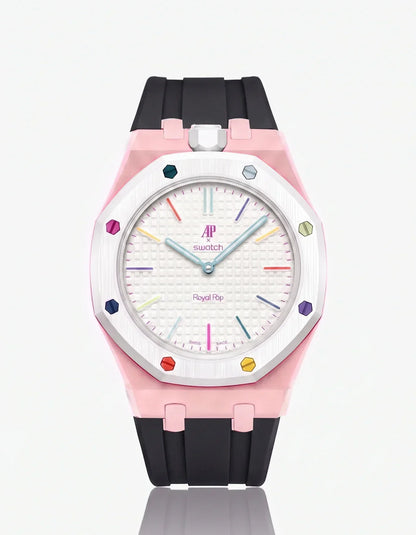 Bracelet et boîtier en silicone Royal Pop Huit Blanc (Couleurs personnalisables)