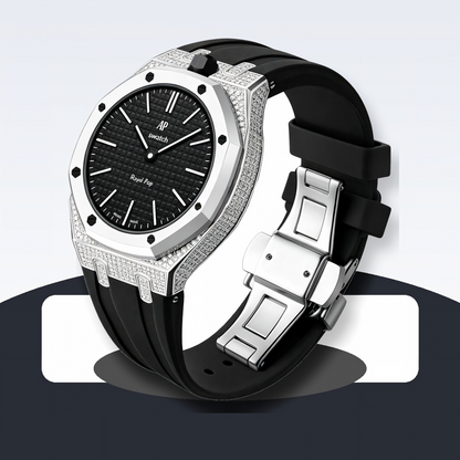 Royal Oak Pop Exklusiv-Stahlgehäuse mit Diamanten (Moissanit) & Silikonarmband