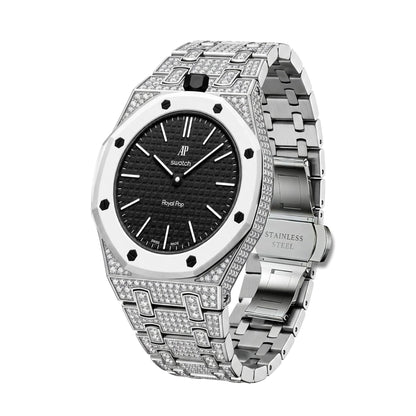 Royal Oak Pop Exclusif Boîtier en Biocéramique & Bracelet en Biocéramique Entièrement Diamanté