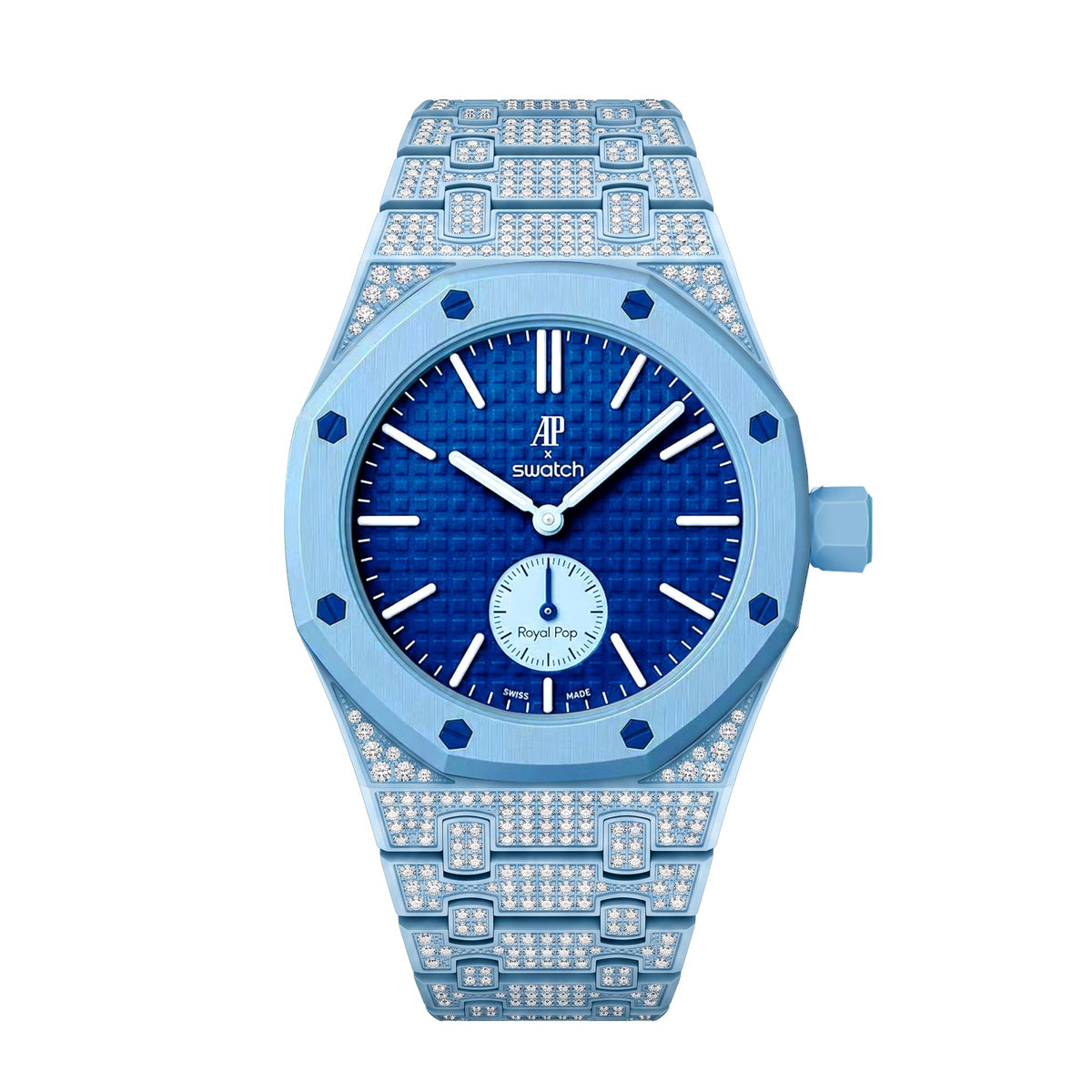 Royal Oak Pop Exclusif Boîtier en Biocéramique & Bracelet en Biocéramique Entièrement Diamanté