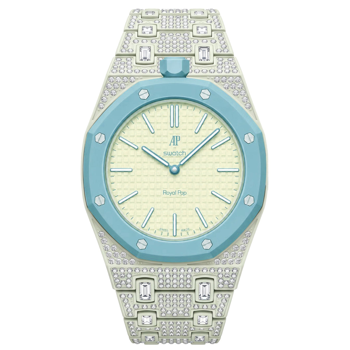 Royal Oak Pop Exclusif Boîtier en Biocéramique & Bracelet en Biocéramique Entièrement Diamanté