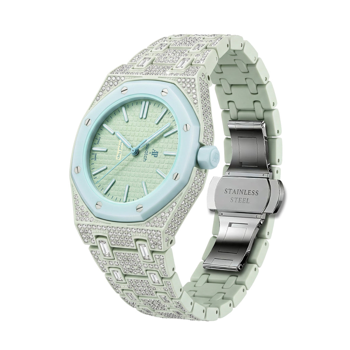 Royal Oak Pop Exclusif Boîtier en Biocéramique & Bracelet en Biocéramique Entièrement Diamanté