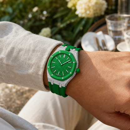 Royal Oak Pop Exklusiv-Stahlgehäuse mit Diamanten (Moissanit) & Silikonarmband