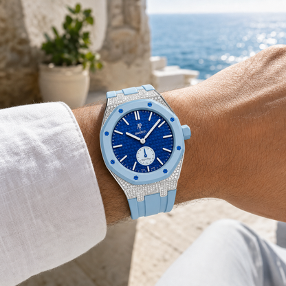 Royal Oak Pop Exklusiv-Stahlgehäuse mit Diamanten (Moissanit) & Silikonarmband